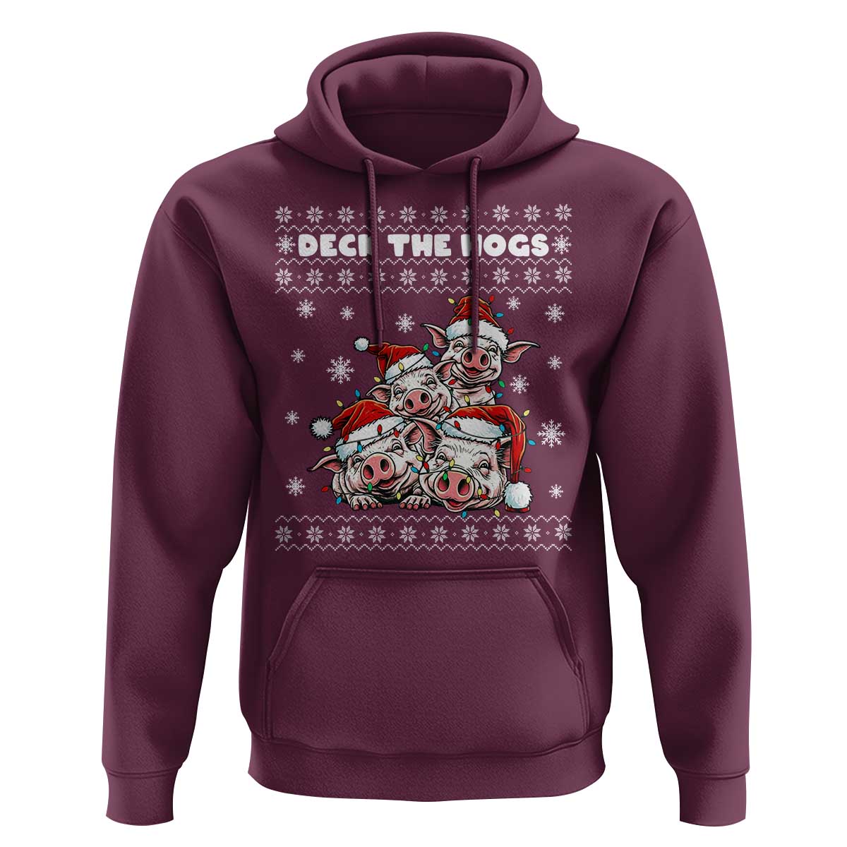 Deck The Hogs Ugly Christmas Sweater Hoodie Pig Lover Gift - Wonder Print Shop