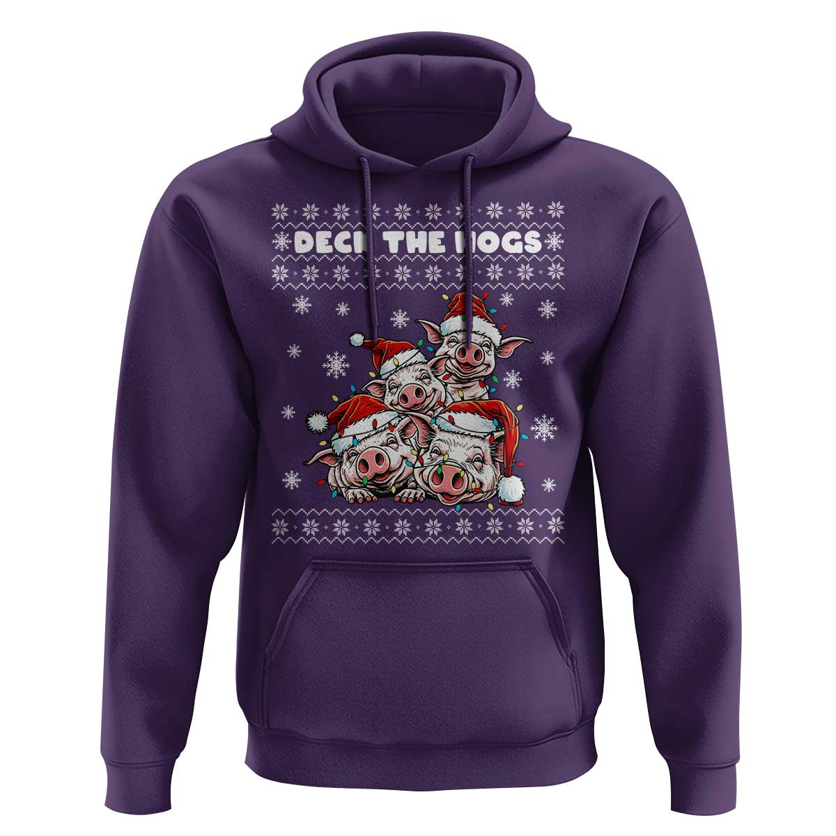 Deck The Hogs Ugly Christmas Sweater Hoodie Pig Lover Gift - Wonder Print Shop