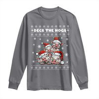 Deck The Hogs Ugly Christmas Sweater Long Sleeve Shirt Pig Lover Gift - Wonder Print Shop
