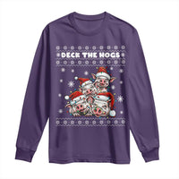 Deck The Hogs Ugly Christmas Sweater Long Sleeve Shirt Pig Lover Gift - Wonder Print Shop