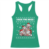 Deck The Hogs Ugly Christmas Sweater Racerback Tank Top Pig Lover Gift - Wonder Print Shop