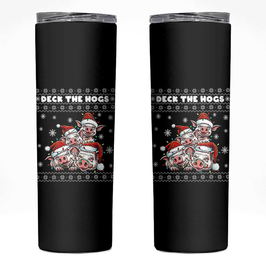 Deck The Hogs Ugly Christmas Sweater Skinny Tumbler Pig Lover Gift - Wonder Print Shop