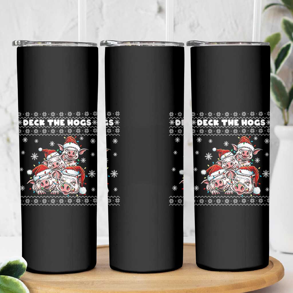 Deck The Hogs Ugly Christmas Sweater Skinny Tumbler Pig Lover Gift - Wonder Print Shop