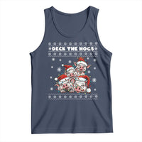 Deck The Hogs Ugly Christmas Sweater Tank Top Pig Lover Gift - Wonder Print Shop