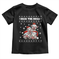 Deck The Hogs Ugly Christmas Sweater Toddler T Shirt Pig Lover Gift - Wonder Print Shop