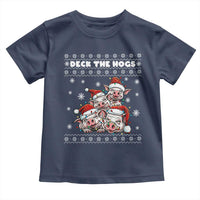 Deck The Hogs Ugly Christmas Sweater Toddler T Shirt Pig Lover Gift - Wonder Print Shop
