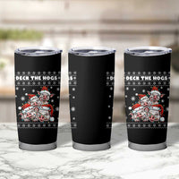 Deck The Hogs Ugly Christmas Sweater Tumbler Cup Pig Lover Gift - Wonder Print Shop