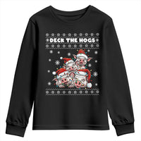Deck The Hogs Ugly Christmas Sweater Youth Sweatshirt Pig Lover Gift - Wonder Print Shop
