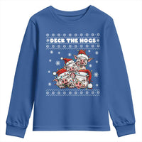 Deck The Hogs Ugly Christmas Sweater Youth Sweatshirt Pig Lover Gift - Wonder Print Shop