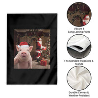 Funny Christmas Pig Selfie With Santa Gift Garden Flag - Wonder Print Shop