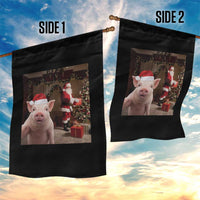Funny Christmas Pig Selfie With Santa Gift Garden Flag - Wonder Print Shop