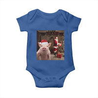 Funny Christmas Pig Selfie With Santa Gift Baby Onesie - Wonder Print Shop