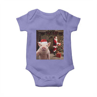 Funny Christmas Pig Selfie With Santa Gift Baby Onesie - Wonder Print Shop