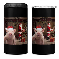 Funny Christmas Pig Selfie With Santa Gift 4 in 1 Can Cooler Tumbler - Wonder Print Shop