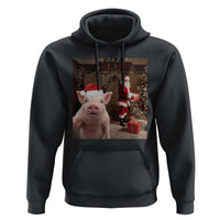 Funny Christmas Pig Selfie With Santa Gift Hoodie - Wonder Print Shop