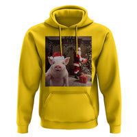 Funny Christmas Pig Selfie With Santa Gift Hoodie - Wonder Print Shop
