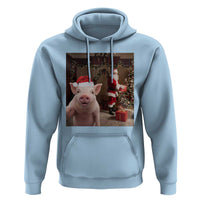 Funny Christmas Pig Selfie With Santa Gift Hoodie - Wonder Print Shop