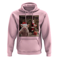 Funny Christmas Pig Selfie With Santa Gift Hoodie - Wonder Print Shop