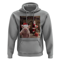Funny Christmas Pig Selfie With Santa Gift Hoodie - Wonder Print Shop