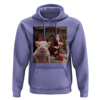 Funny Christmas Pig Selfie With Santa Gift Hoodie - Wonder Print Shop