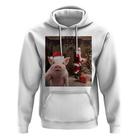 Funny Christmas Pig Selfie With Santa Gift Hoodie - Wonder Print Shop
