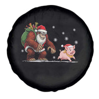 Christmas Cryptid Farm Life Gift Spare Tire Cover Funny Bigfoot Chasing Pig - Wonder Print Shop