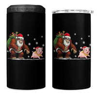 Christmas Cryptid Farm Life Gift 4 in 1 Can Cooler Tumbler Funny Bigfoot Chasing Pig - Wonder Print Shop