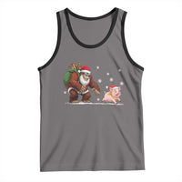 Christmas Cryptid Farm Life Gift Tank Top Funny Bigfoot Chasing Pig - Wonder Print Shop