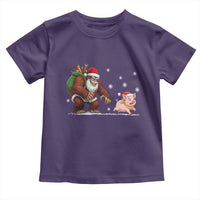 Christmas Cryptid Farm Life Gift Toddler T Shirt Funny Bigfoot Chasing Pig - Wonder Print Shop