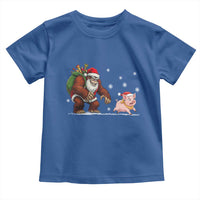 Christmas Cryptid Farm Life Gift Toddler T Shirt Funny Bigfoot Chasing Pig - Wonder Print Shop