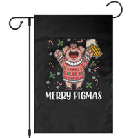 Christmas Pig Drinking Beer Garden Flag Funny Merry Pigmas Gift - Wonder Print Shop