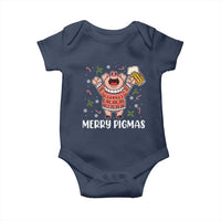 Christmas Pig Drinking Beer Baby Onesie Funny Merry Pigmas Gift - Wonder Print Shop