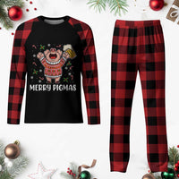 Christmas Pig Drinking Beer Plaid Pajama Set Funny Merry Pigmas Gift - Wonder Print Shop