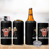 Christmas Pig Drinking Beer 4 in 1 Can Cooler Tumbler Funny Merry Pigmas Gift - Wonder Print Shop