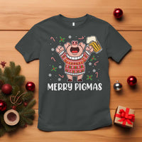 Christmas Pig Drinking Beer T Shirt Funny Merry Pigmas Gift - Wonder Print Shop
