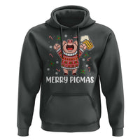 Christmas Pig Drinking Beer Hoodie Funny Merry Pigmas Gift - Wonder Print Shop