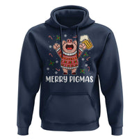 Christmas Pig Drinking Beer Hoodie Funny Merry Pigmas Gift - Wonder Print Shop