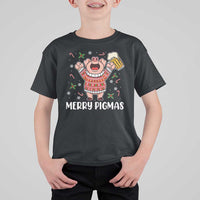 Christmas Pig Drinking Beer T Shirt For Kid Funny Merry Pigmas Gift - Wonder Print Shop