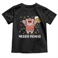 Christmas Pig Drinking Beer Toddler T Shirt Funny Merry Pigmas Gift - Wonder Print Shop