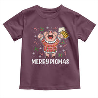 Christmas Pig Drinking Beer Toddler T Shirt Funny Merry Pigmas Gift - Wonder Print Shop