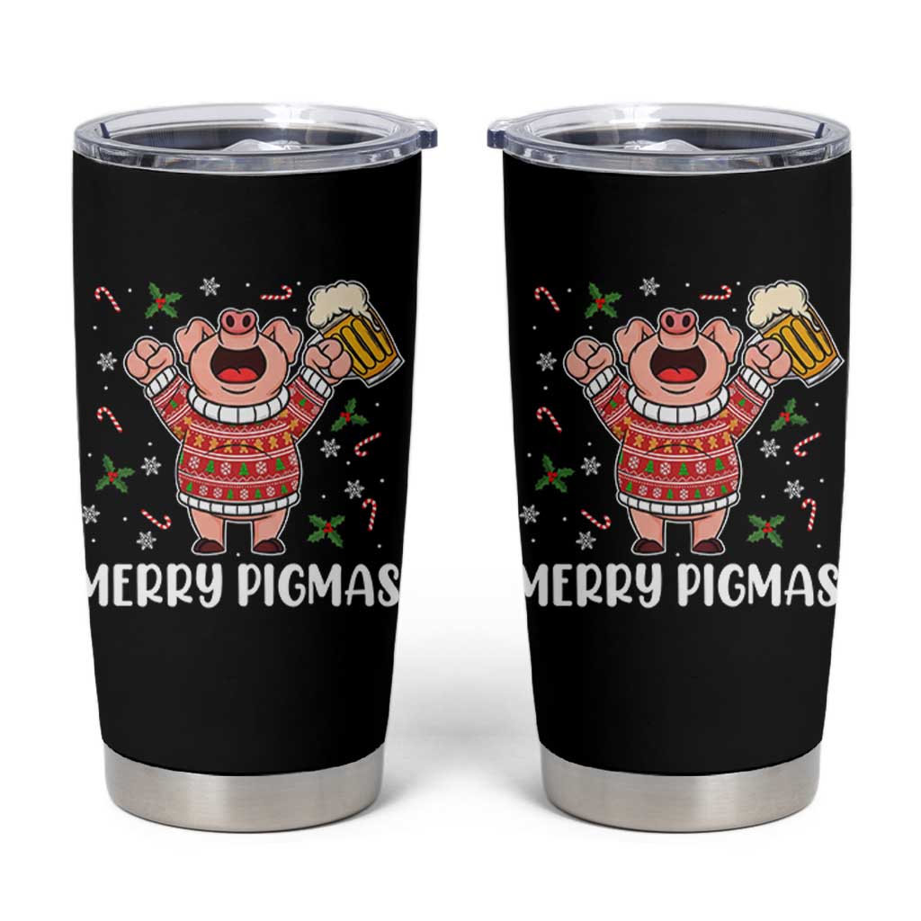 Christmas Pig Drinking Beer Tumbler Cup Funny Merry Pigmas Gift - Wonder Print Shop