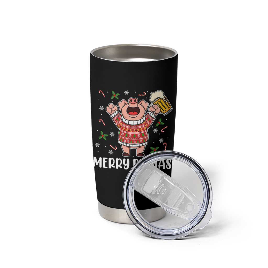 Christmas Pig Drinking Beer Tumbler Cup Funny Merry Pigmas Gift - Wonder Print Shop