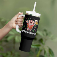 Christmas Pig Drinking Beer Tumbler With Handle Funny Merry Pigmas Gift - Wonder Print Shop