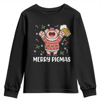 Christmas Pig Drinking Beer Youth Sweatshirt Funny Merry Pigmas Gift - Wonder Print Shop