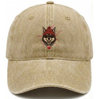 Howling Wolf Spirit For The Midwest Football Fan Washed Cotton Baseball Cap