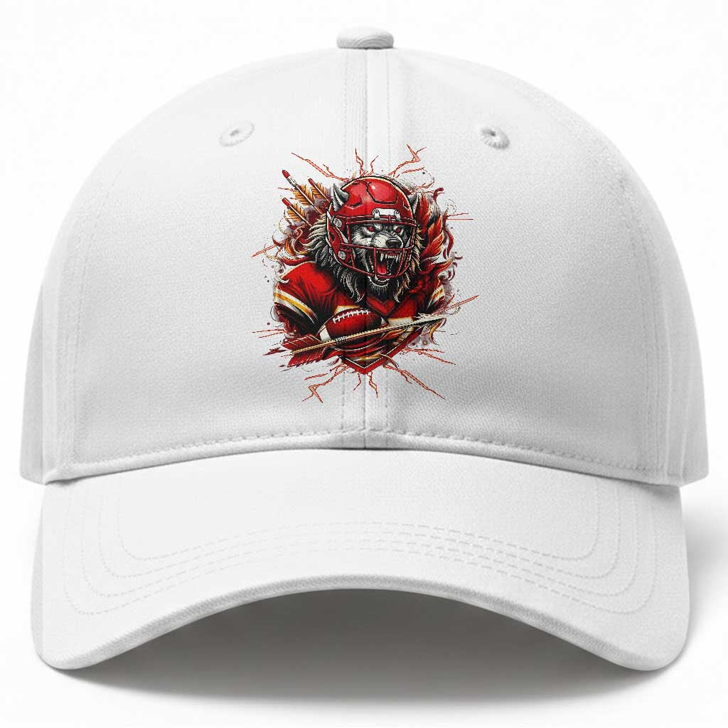 American Football Fan Wolf Spirit Baseball Cap Game Day Lifestyle
