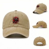 American Football Fan Wolf Spirit Washed Cotton Baseball Cap Game Day Lifestyle