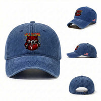 Wolf Football Lover Washed Cotton Baseball Cap American Sports Fan Gift