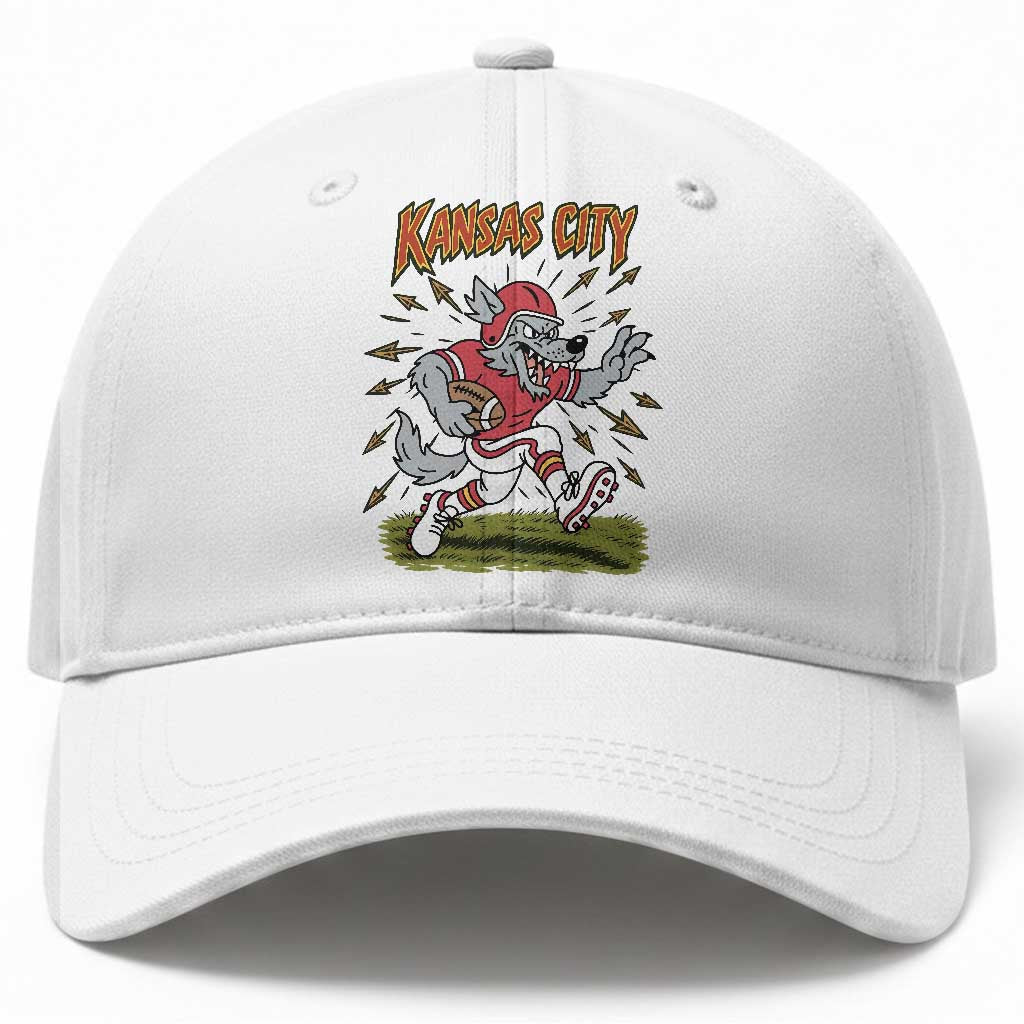 Funny Wolf Football Lover Baseball Cap Sport Humor Gift