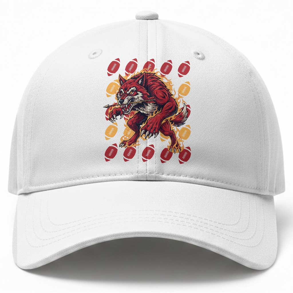 Wolf Football Lover Baseball Cap Game Day Fan Lifestyle